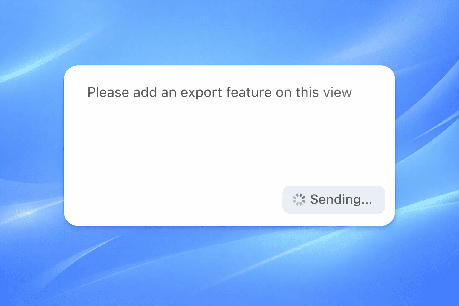 Feedback widget filled form