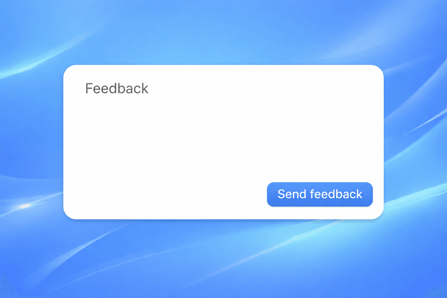 Feedback widget empty form